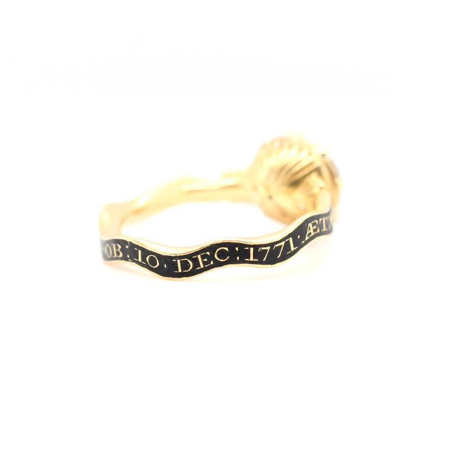 Georgian Citrine Mourning Ring-Charlotte Sayers Antique Jewellery