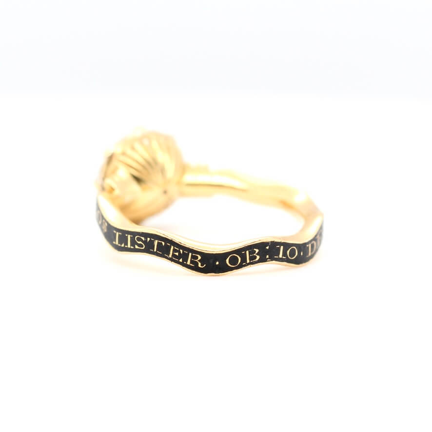 Georgian Citrine Mourning Ring-Charlotte Sayers Antique Jewellery