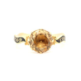 Georgian Citrine Mourning Ring-Charlotte Sayers Antique Jewellery