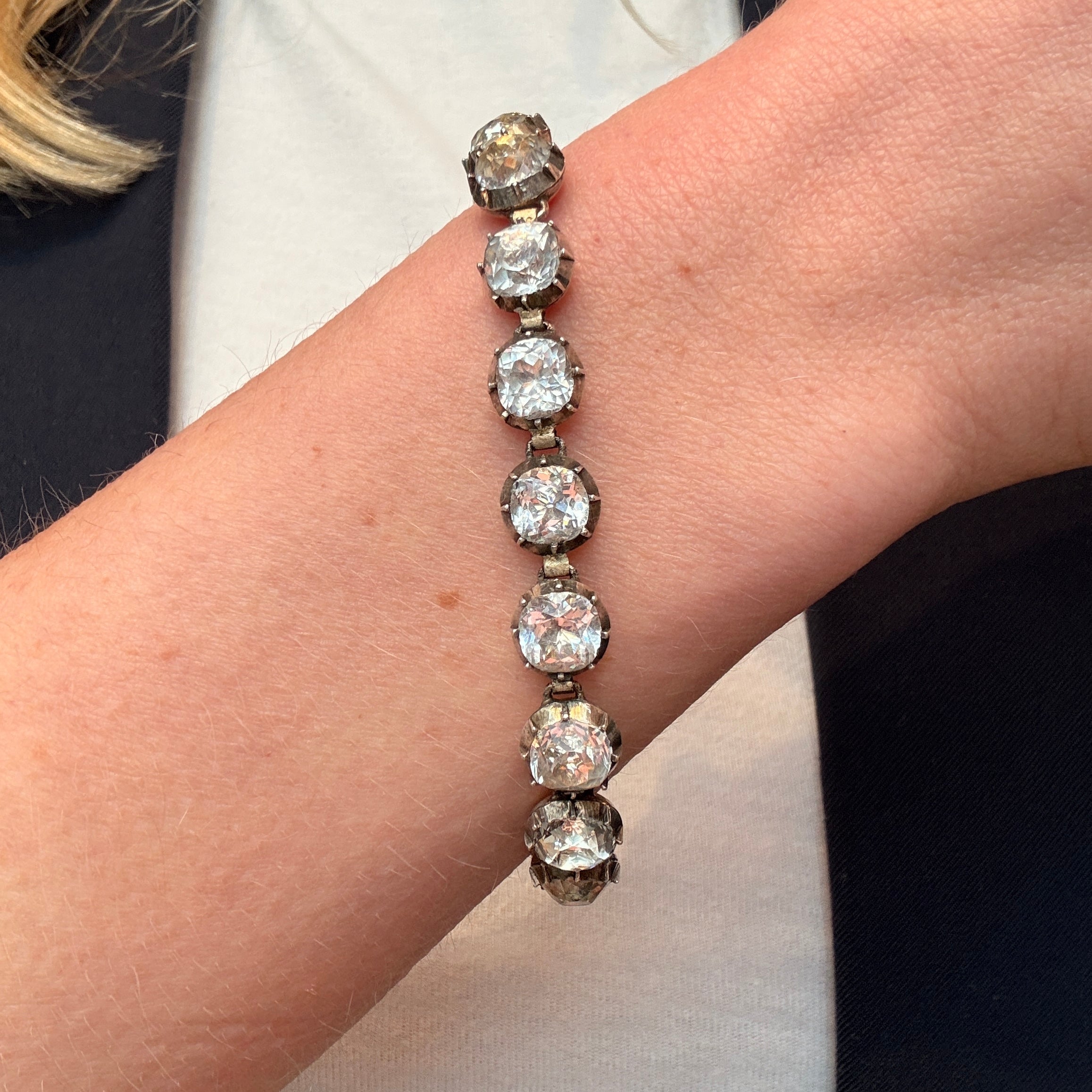 Georgian Collet Paste Bracelet-Charlotte Sayers Antique Jewellery