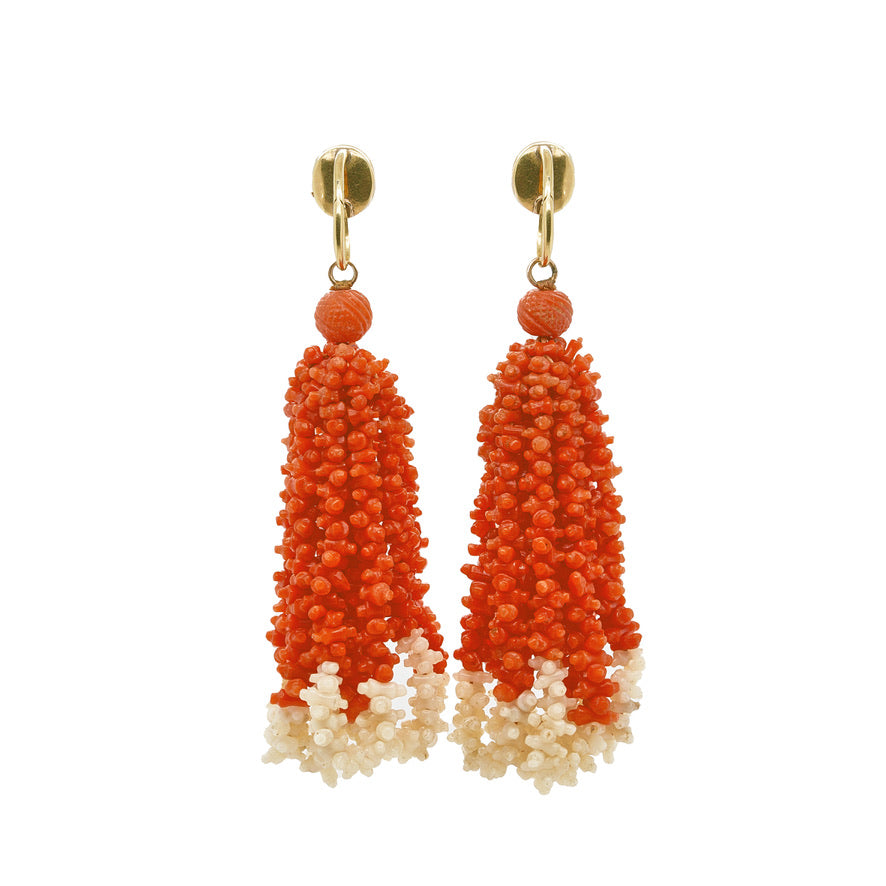 Georgian Coral Earrings-Charlotte Sayers Antique Jewellery