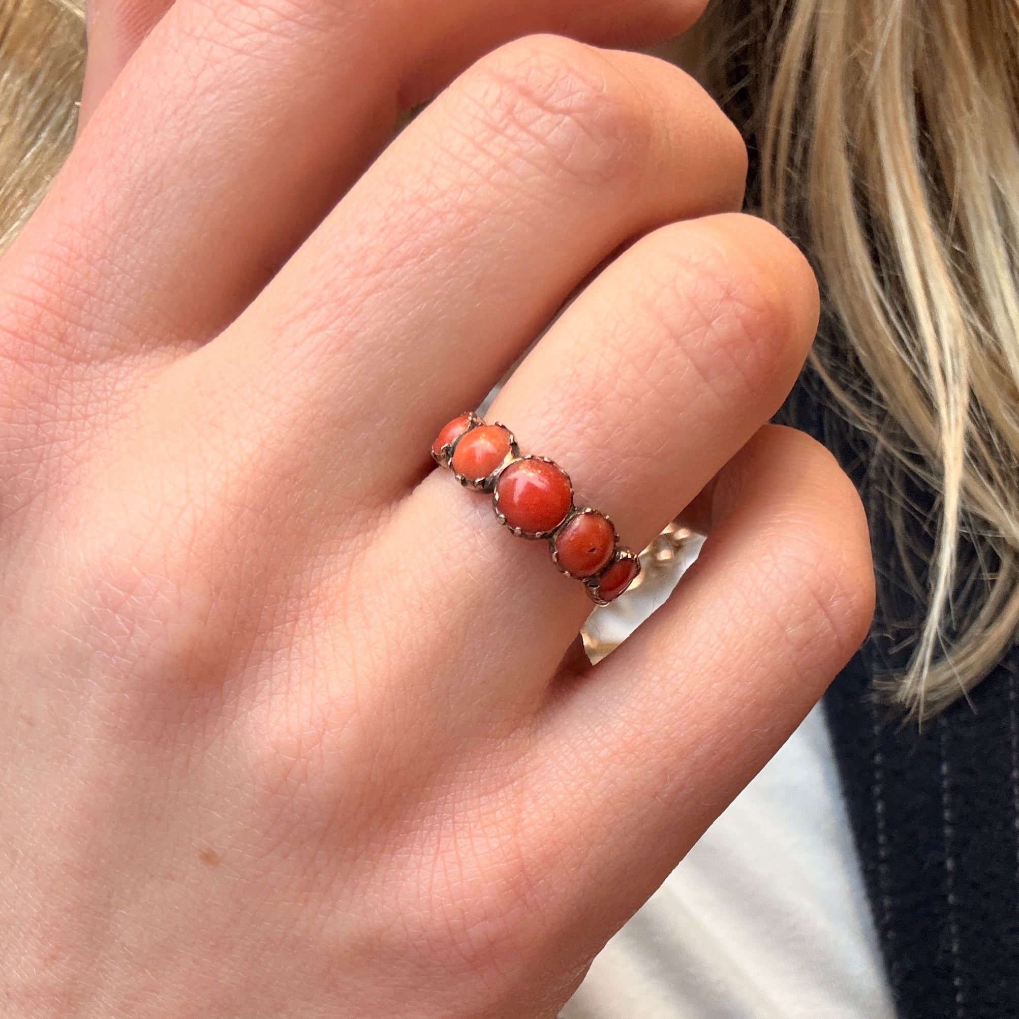 Georgian Coral Ring-Charlotte Sayers Antique Jewellery