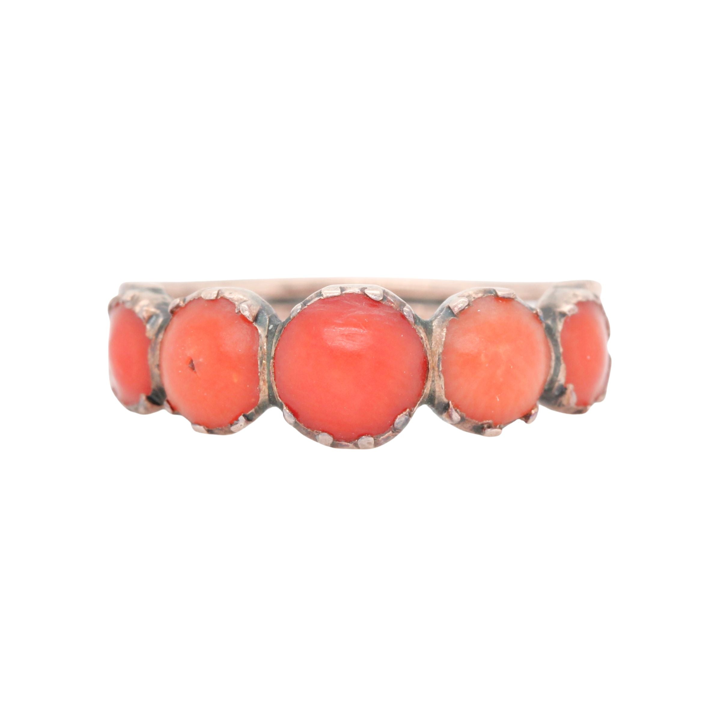 Georgian Coral Ring-Charlotte Sayers Antique Jewellery