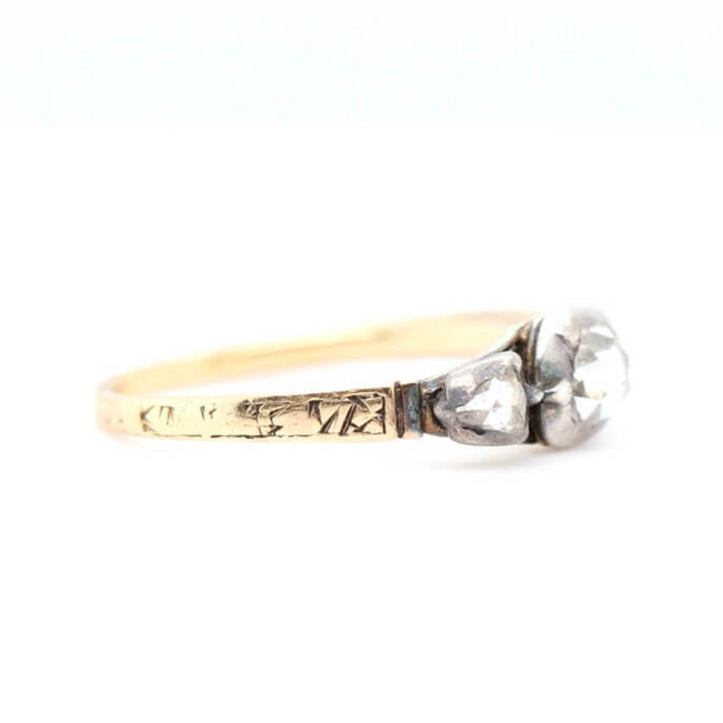 Georgian Diamond Basket Ring-Charlotte Sayers Antique Jewellery
