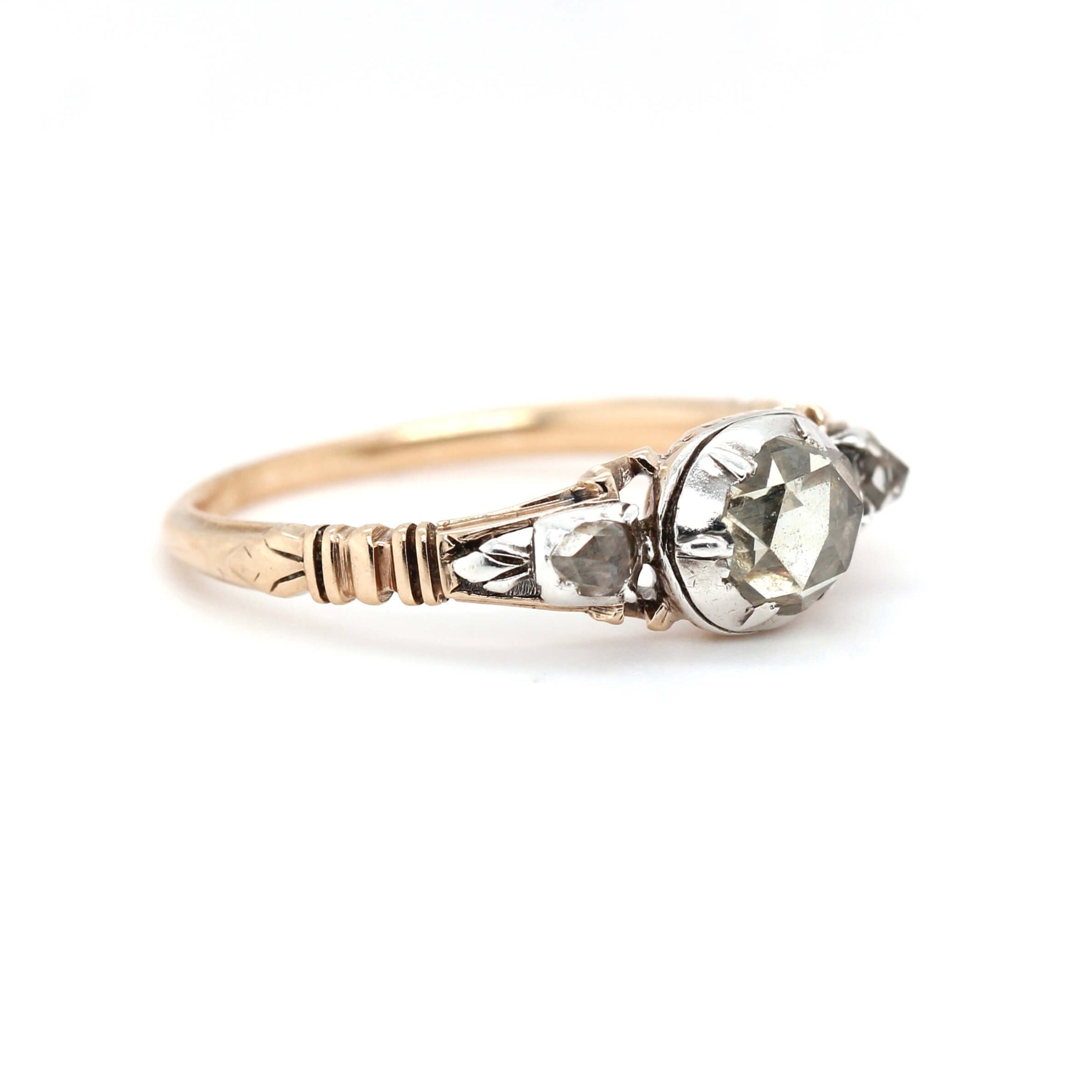 Georgian Diamond Basket Ring-Charlotte Sayers Antique Jewellery