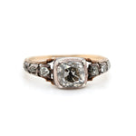 Georgian Diamond Basket Ring-Charlotte Sayers Antique Jewellery