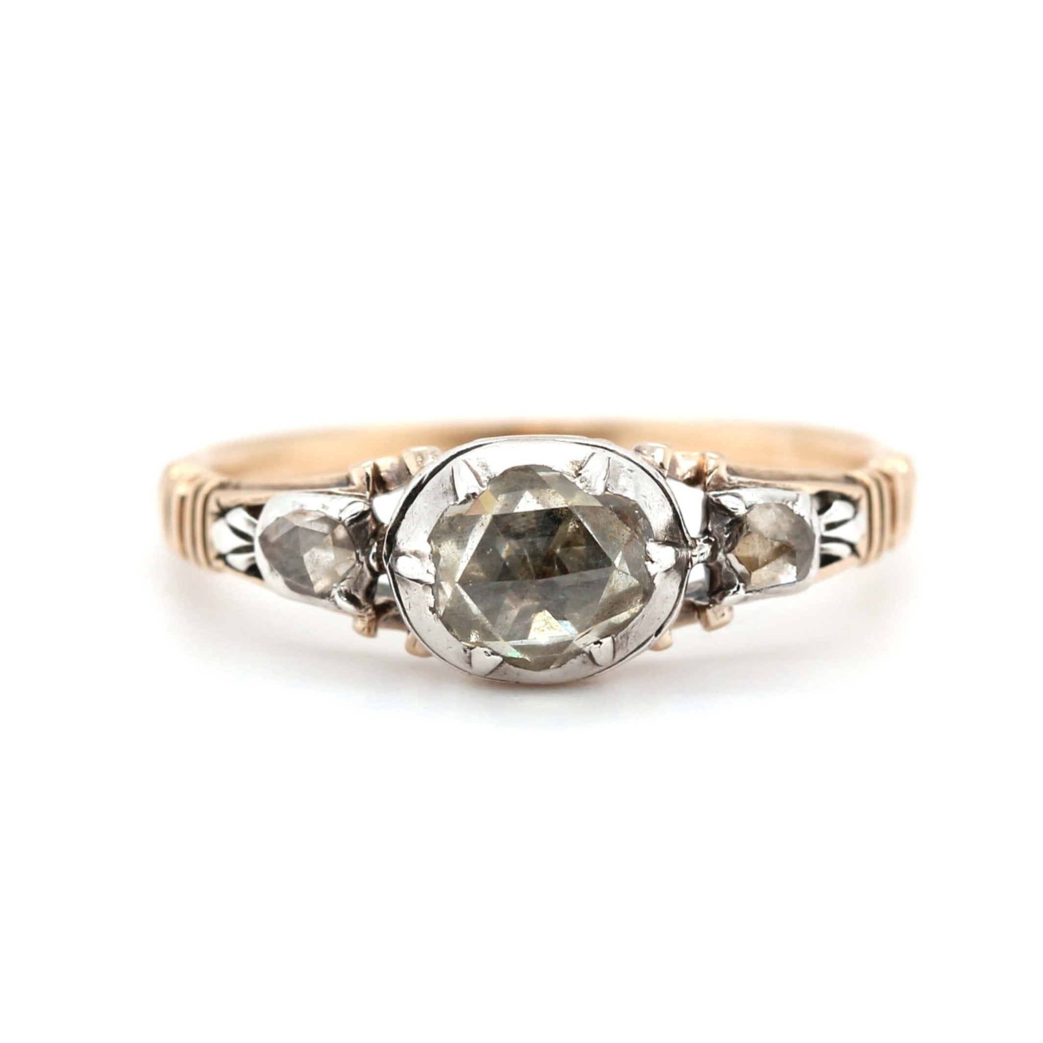 Georgian Diamond Basket Ring-Charlotte Sayers Antique Jewellery