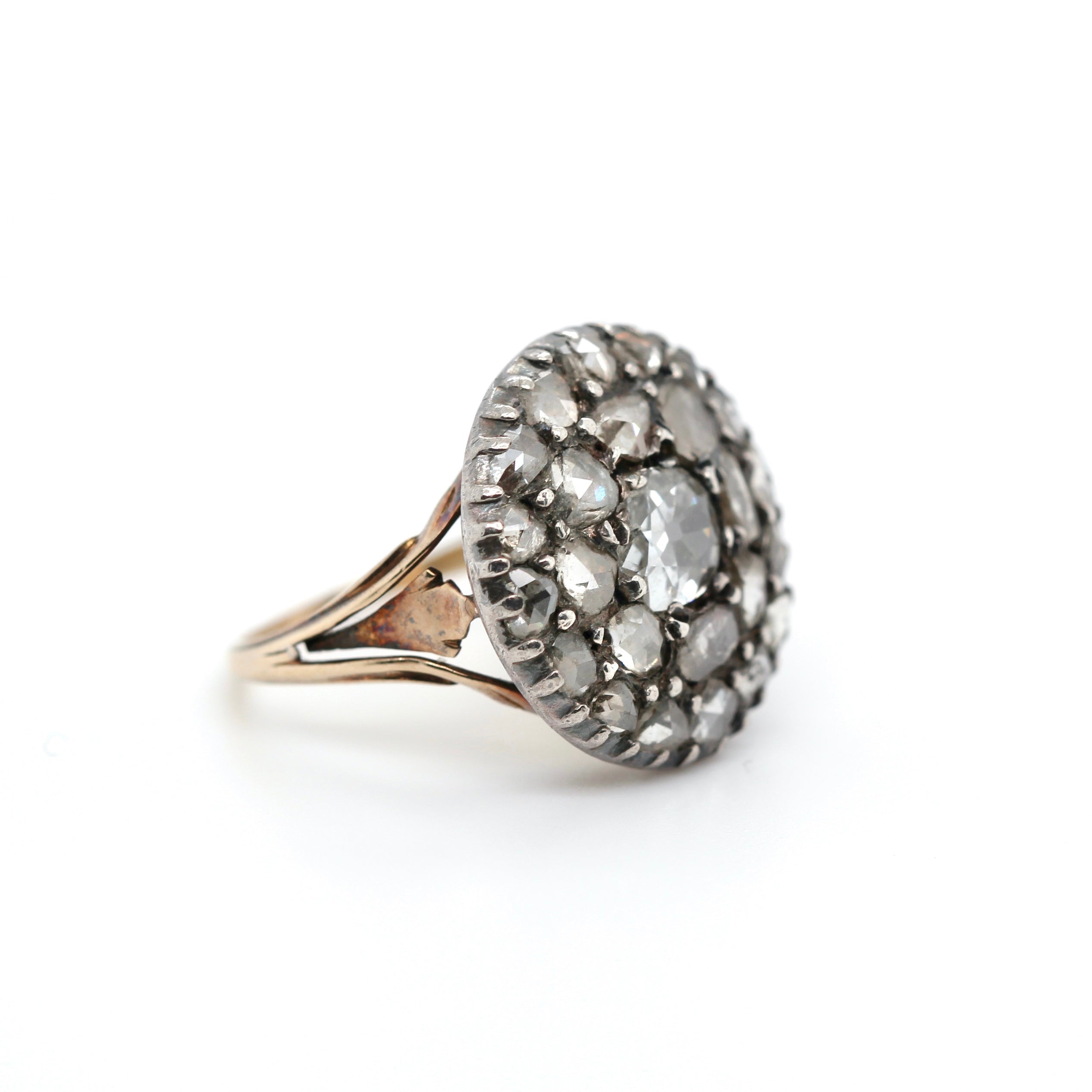 Georgian Diamond Button Ring-Charlotte Sayers Antique Jewellery