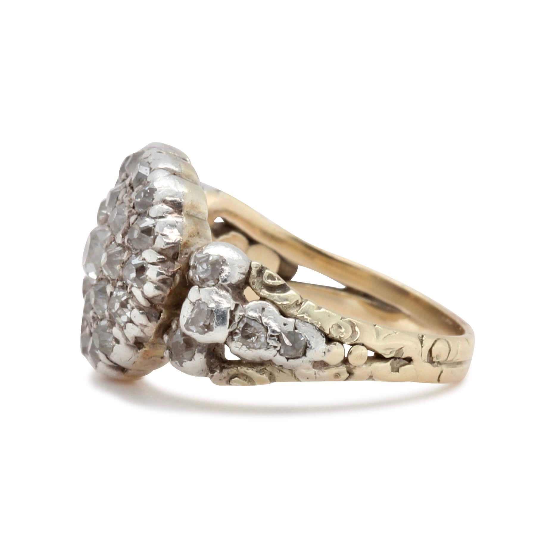 Georgian Diamond Cluster Ring-Charlotte Sayers Antique Jewellery