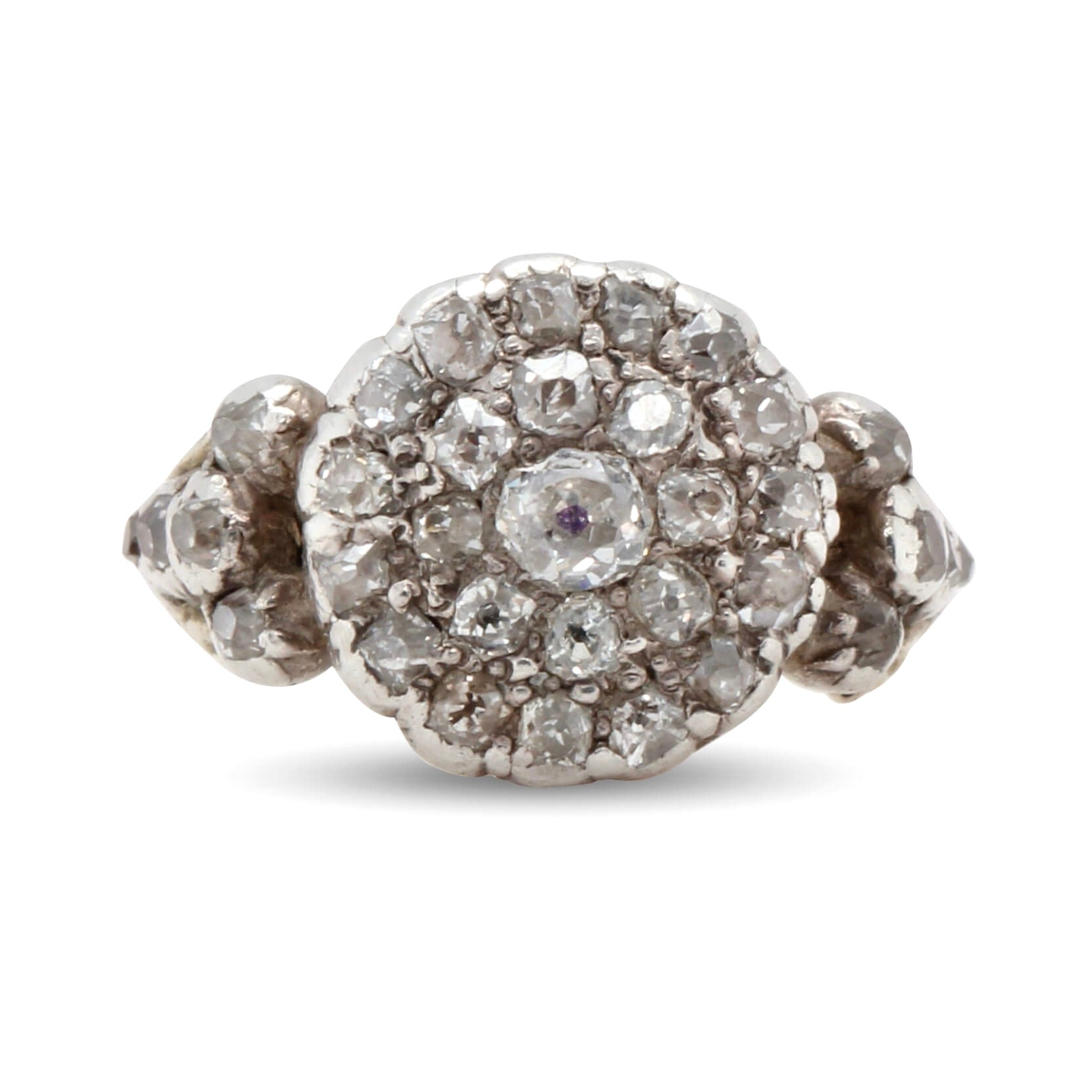 Georgian Diamond Cluster Ring-Charlotte Sayers Antique Jewellery