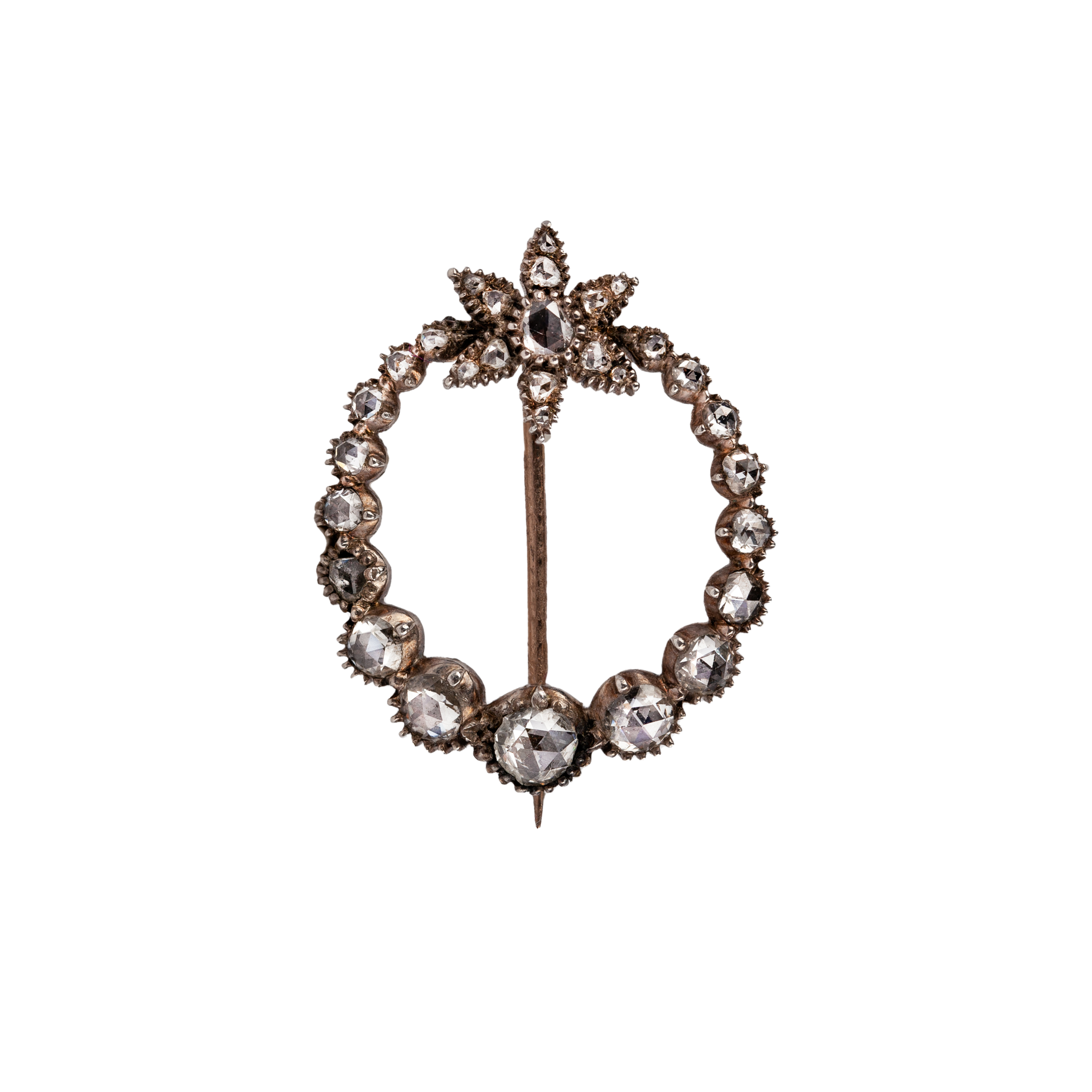 Georgian Diamond Crescent and Star Brooch-Charlotte Sayers Antique Jewellery