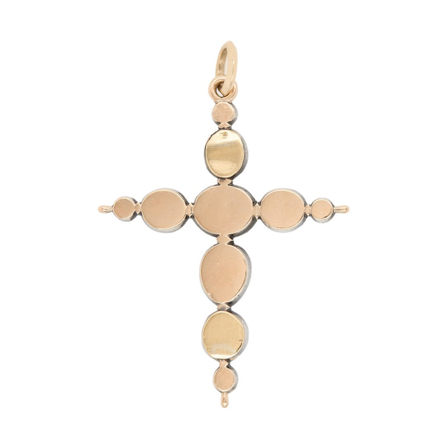 Georgian Diamond Cross Pendant-Charlotte Sayers Antique Jewellery
