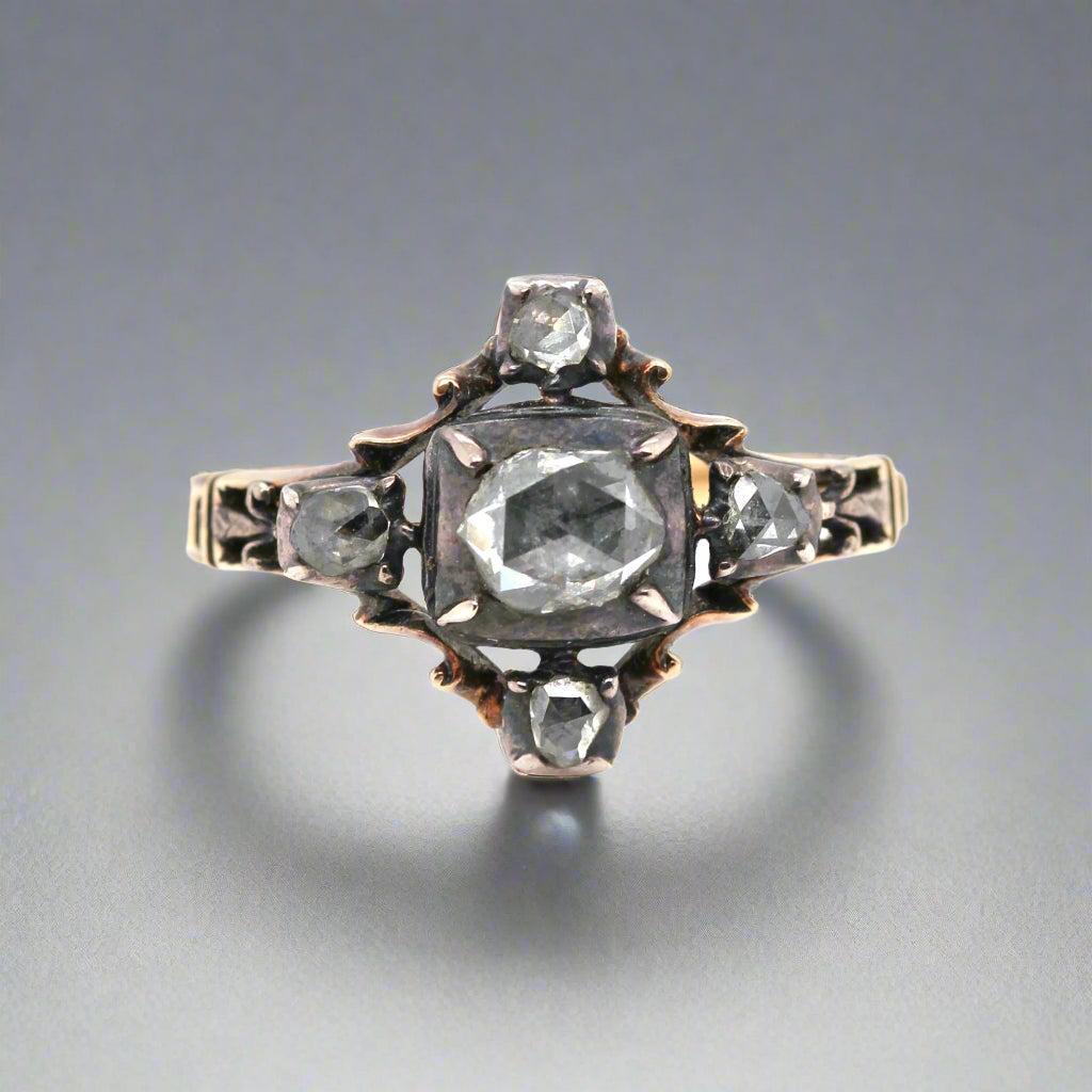 Georgian Diamond Cruciform Ring-Charlotte Sayers Antique Jewellery