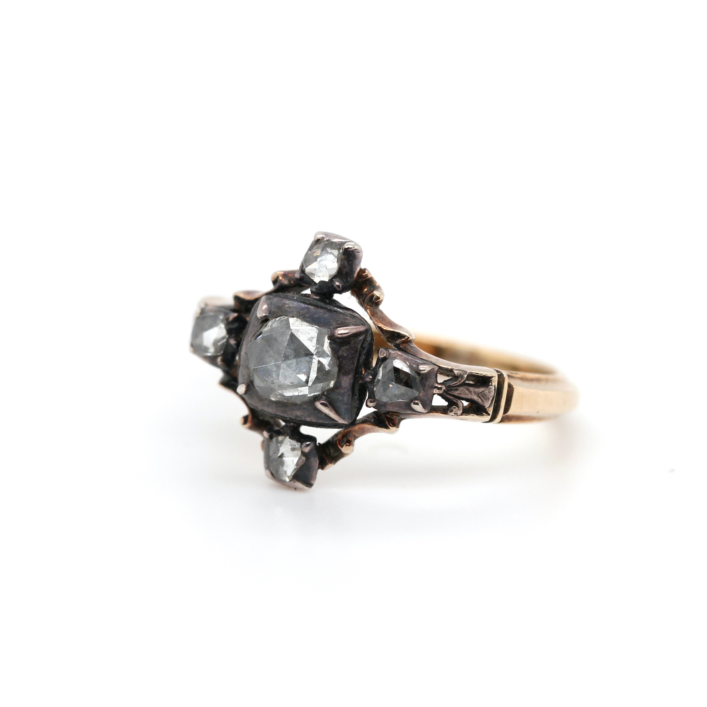 Georgian Diamond Cruciform Ring-Charlotte Sayers Antique Jewellery