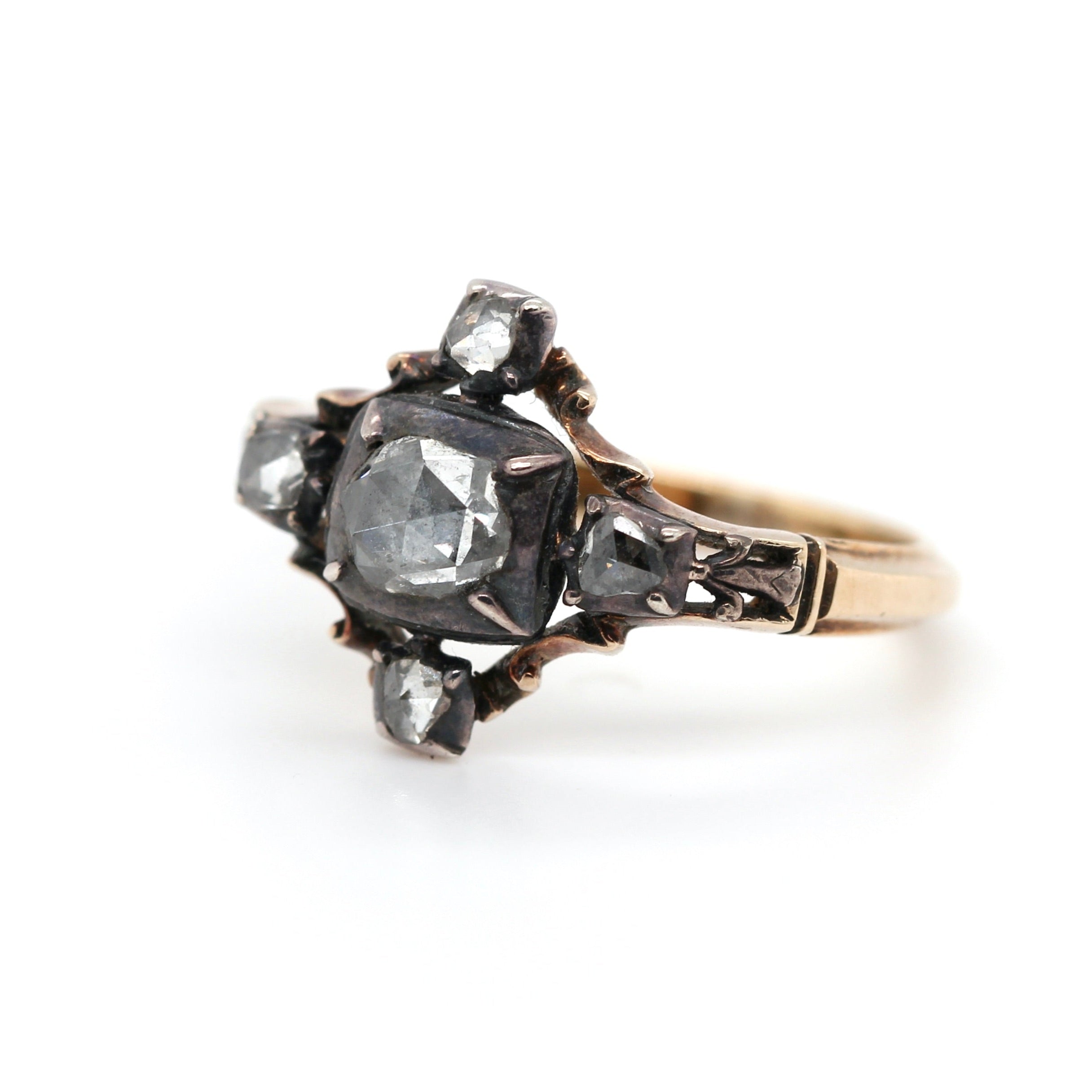 Georgian Diamond Cruciform Ring-Charlotte Sayers Antique Jewellery