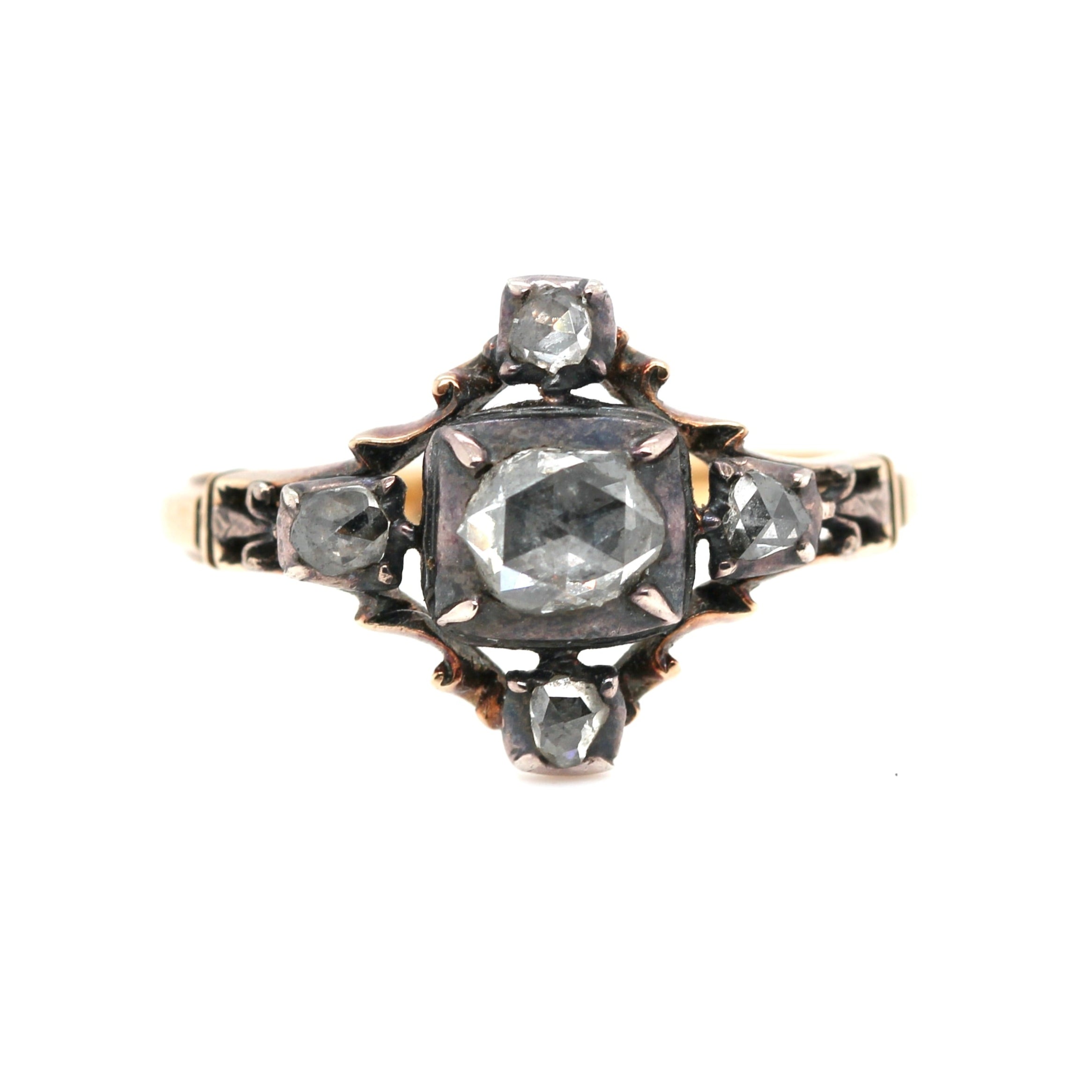 Georgian Diamond Cruciform Ring-Charlotte Sayers Antique Jewellery