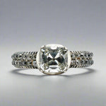 Georgian Diamond Cushion Cut Ring-Charlotte Sayers Antique Jewellery