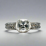 Georgian Diamond Cushion Cut Ring-Charlotte Sayers Antique Jewellery