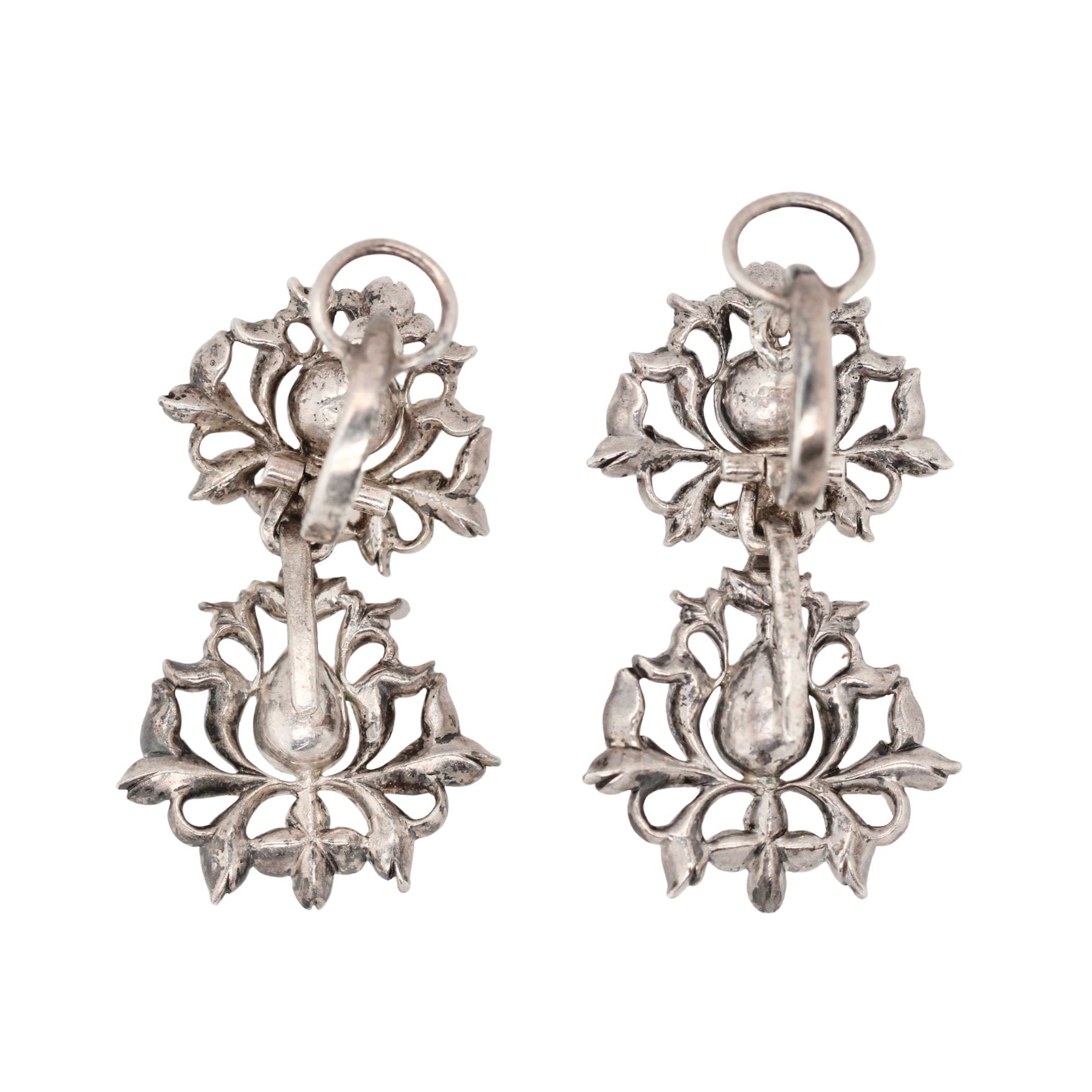 Georgian Diamond Drop Earrings-Charlotte Sayers Antique Jewellery