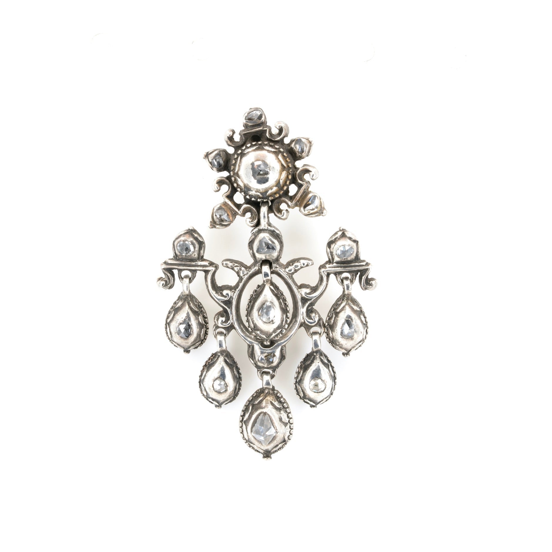 Georgian Diamond Drop Pendant-Charlotte Sayers Antique Jewellery