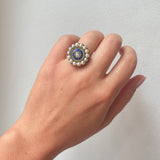 Georgian Diamond Enamel Pearl Ring-Charlotte Sayers Antique Jewellery