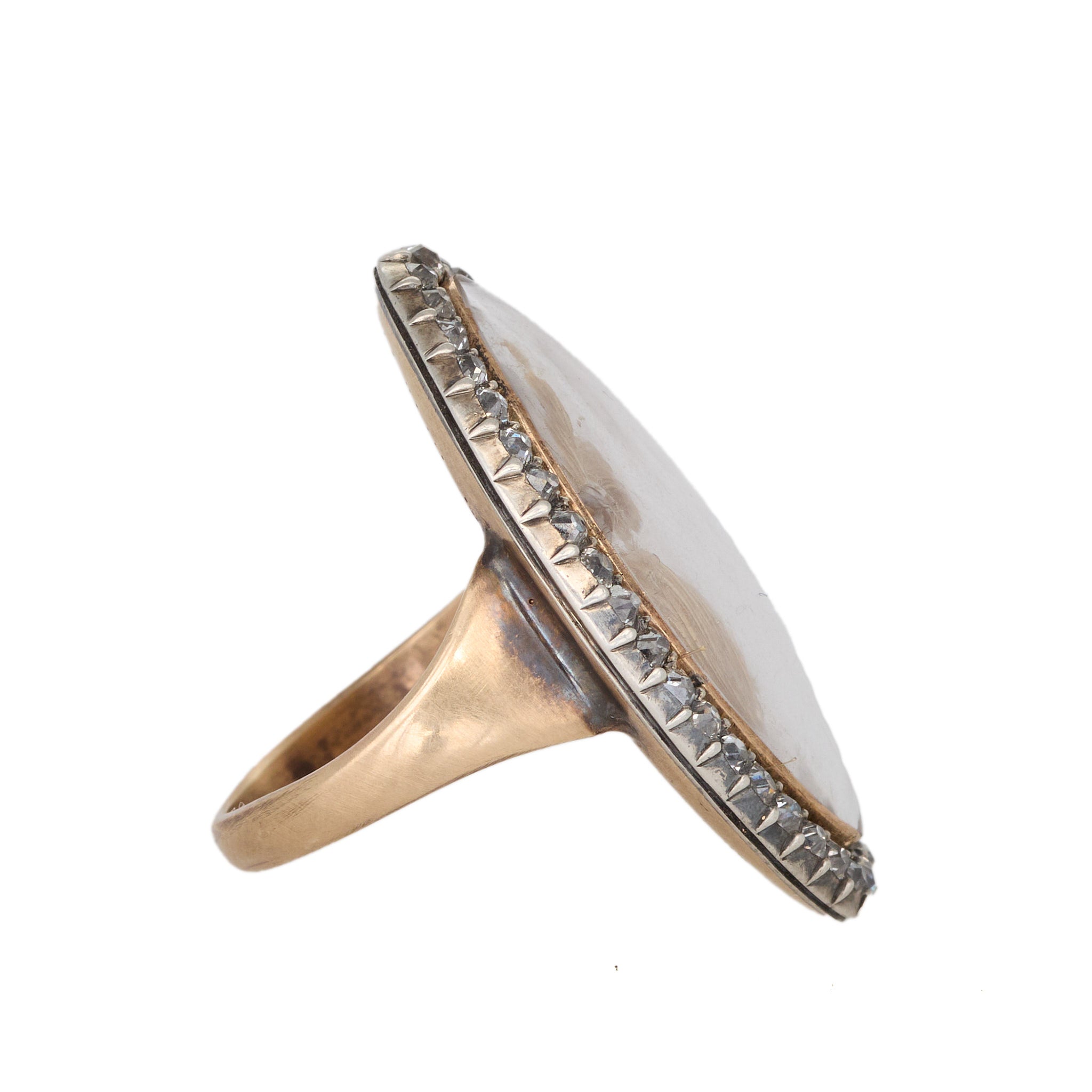 Georgian Diamond Hair Ring-Charlotte Sayers Antique Jewellery