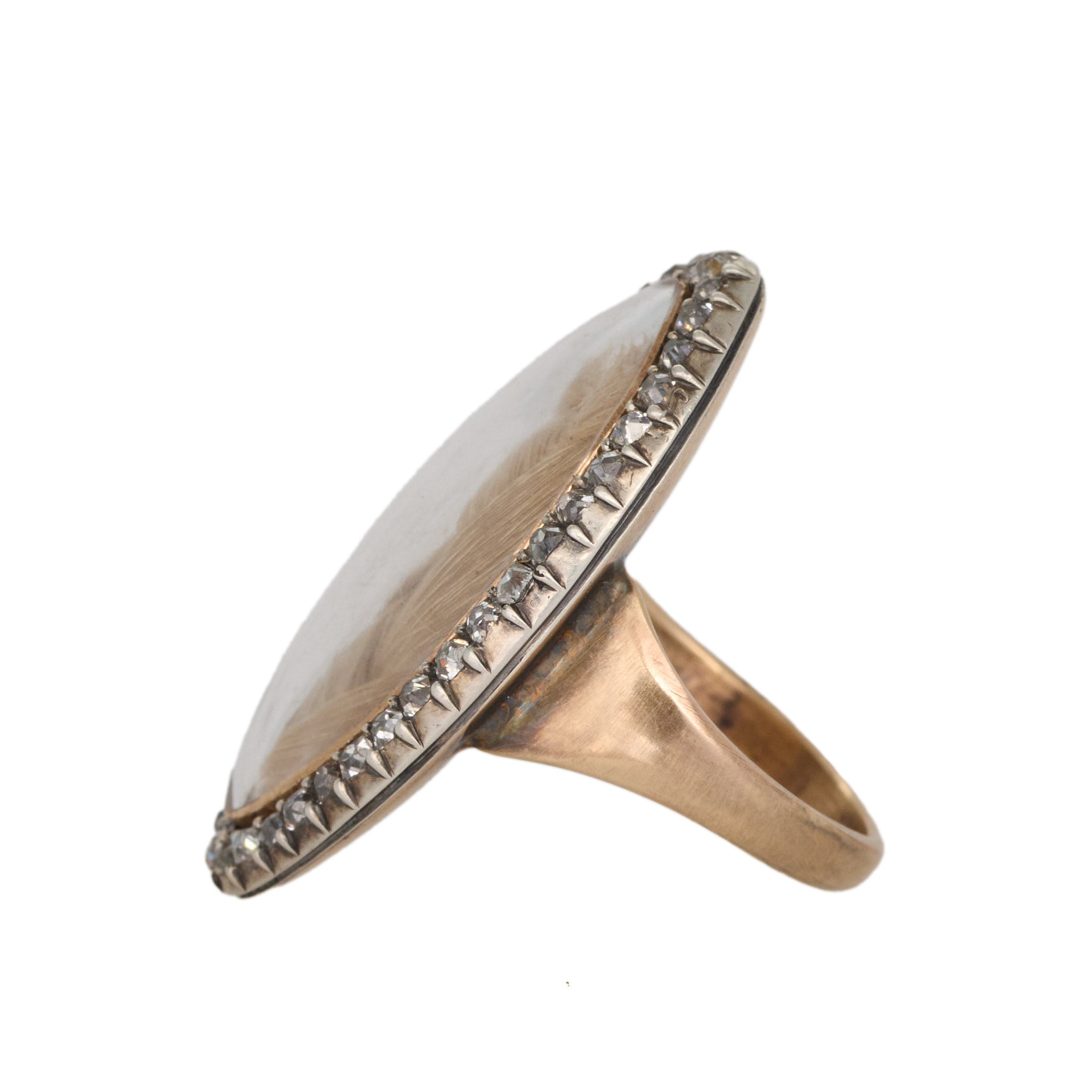 Georgian Diamond Hair Ring-Charlotte Sayers Antique Jewellery