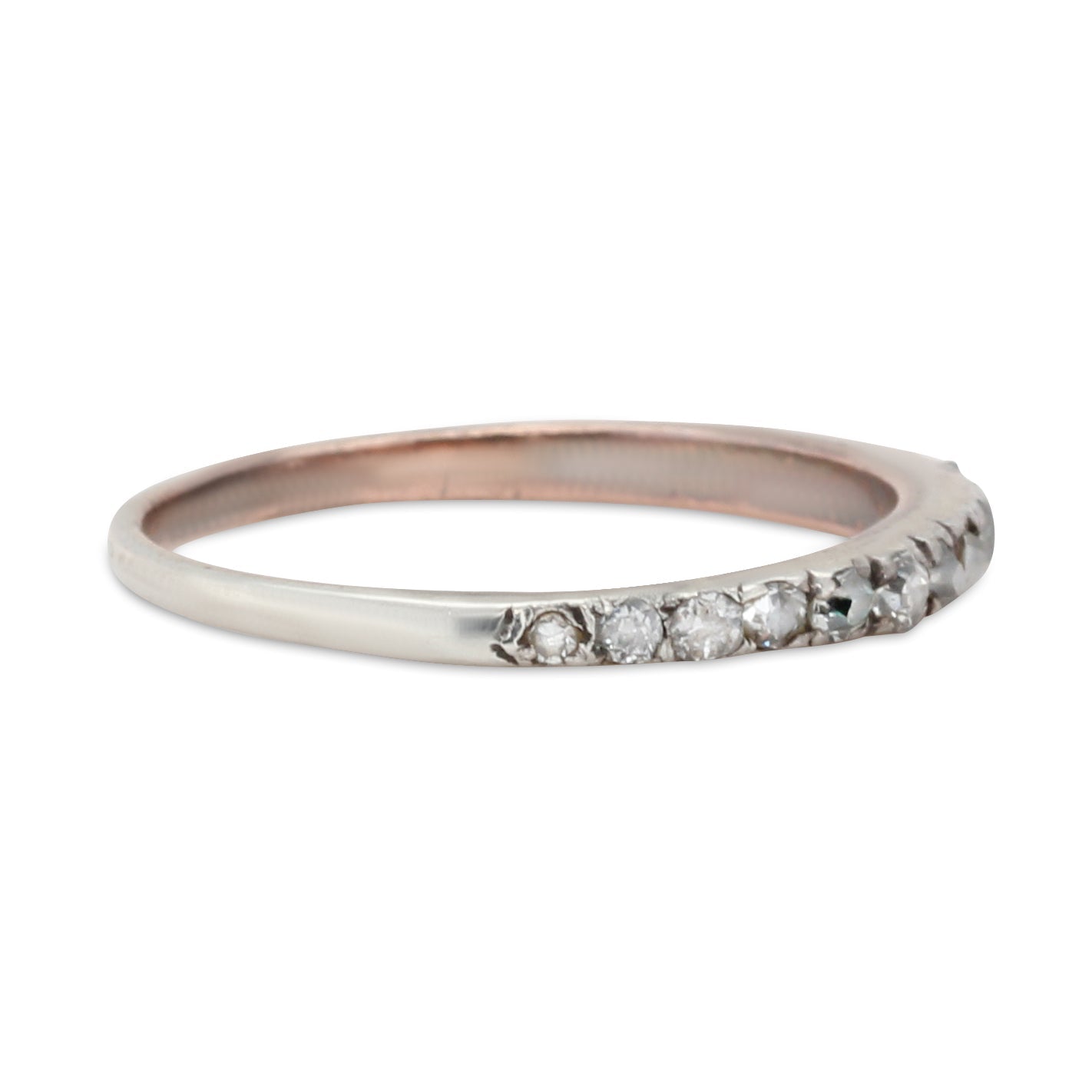 Georgian Diamond Half Eternity Ring-Charlotte Sayers Antique Jewellery