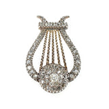 Georgian Diamond Lyre Brooch-Charlotte Sayers Antique Jewellery