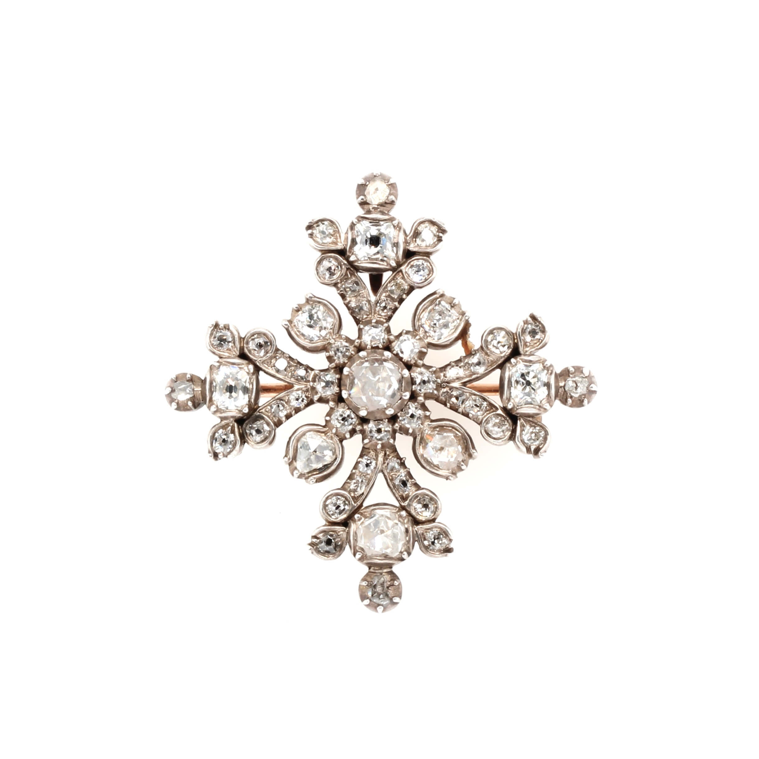 Georgian Diamond Maltese Cross Brooch/Pendant-Charlotte Sayers Antique Jewellery