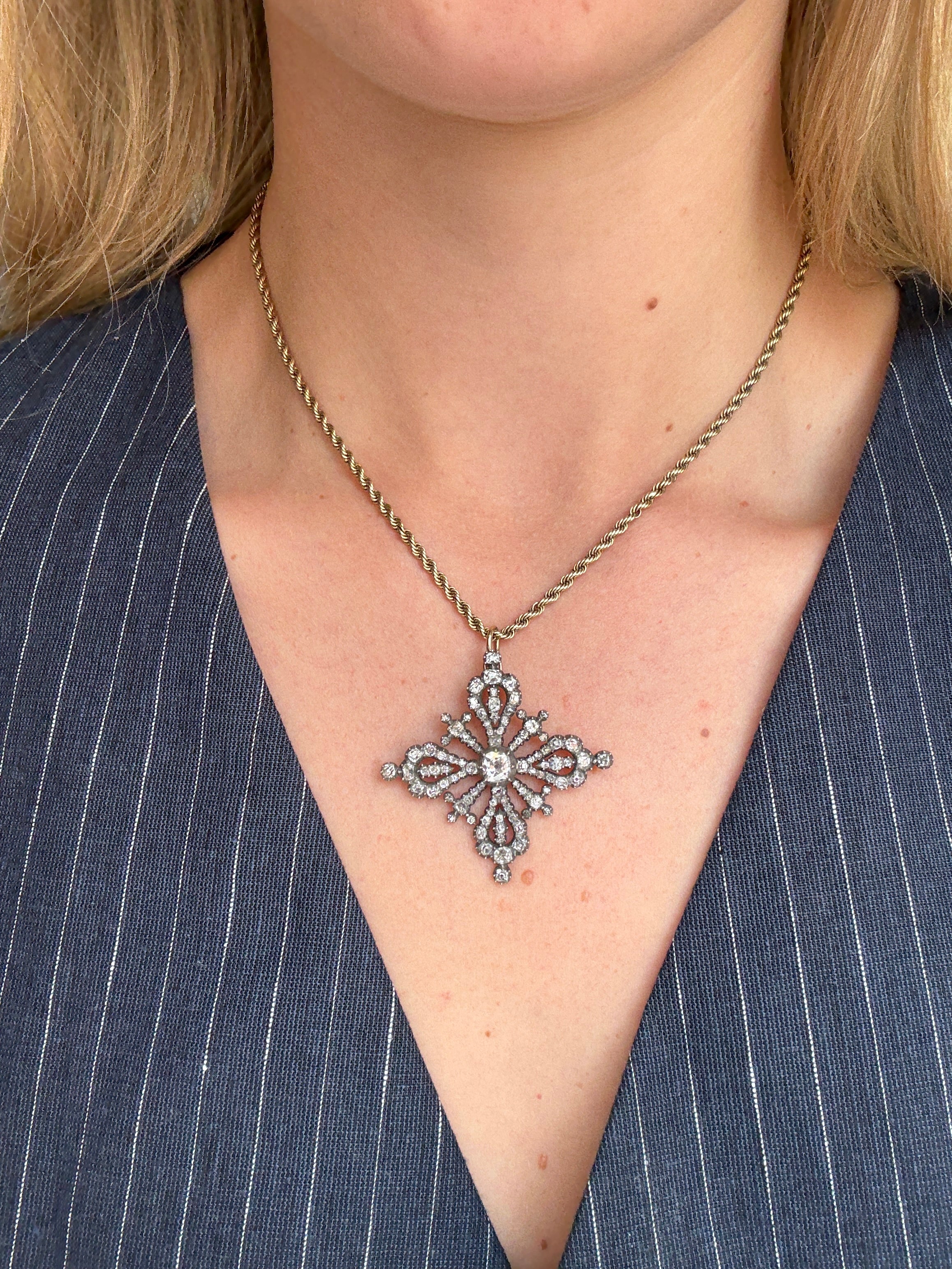 Georgian Diamond Maltese Cross-Charlotte Sayers Antique Jewellery