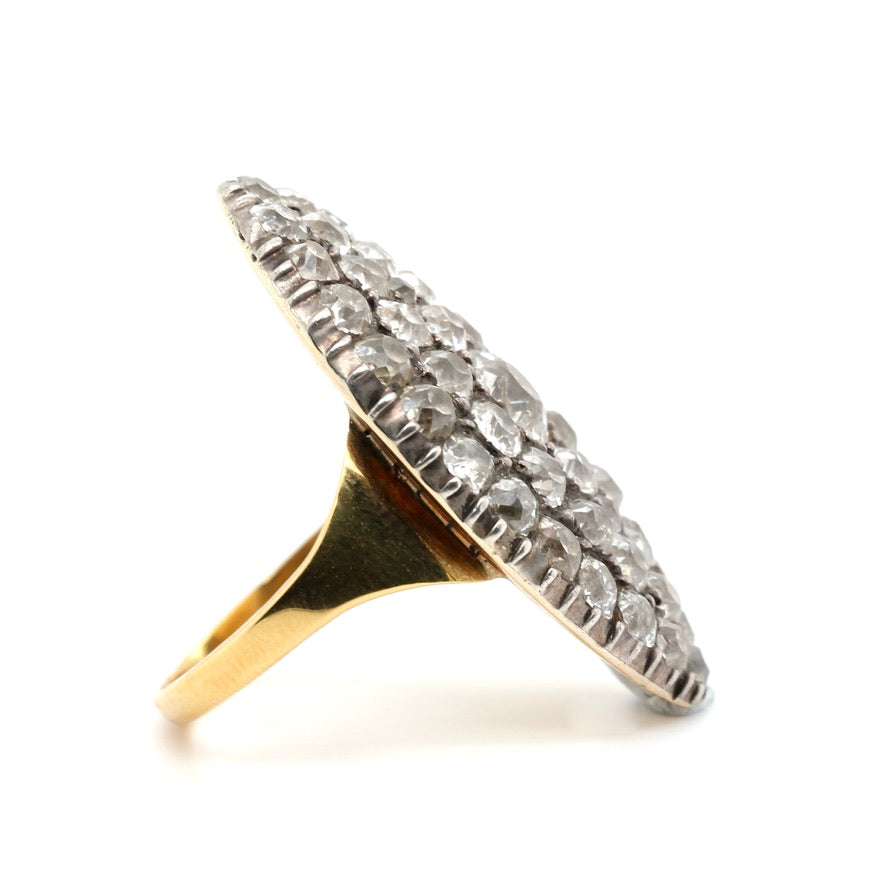 Georgian Diamond Pavé Marquise Ring-Charlotte Sayers Antique Jewellery