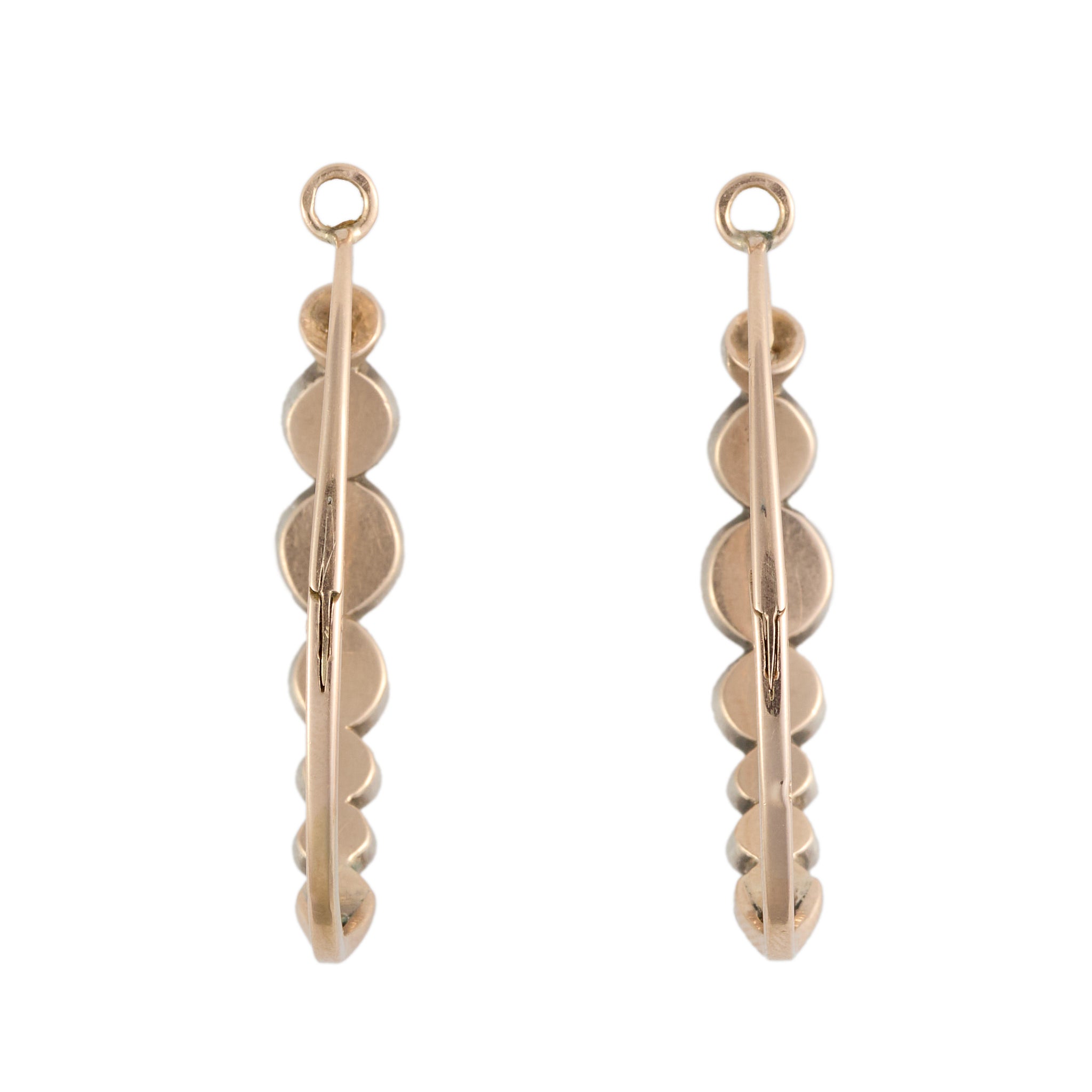 Georgian Diamond Poissarde Earrings-Charlotte Sayers Antique Jewellery