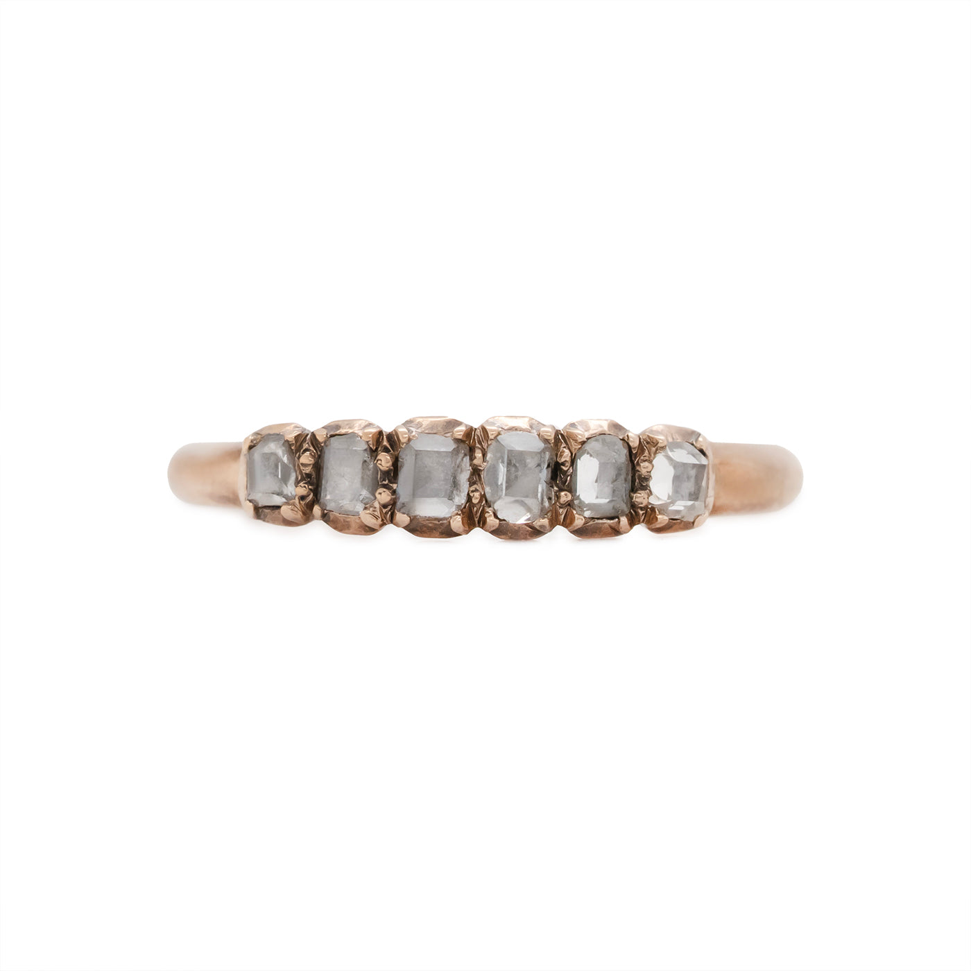 Georgian Diamond Table Cut Line Ring-Charlotte Sayers Antique Jewellery