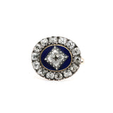 Georgian Diamond and Blue Enamel Ring-Charlotte Sayers Antique Jewellery