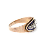 Georgian Diamond and Enamel Ring-Charlotte Sayers Antique Jewellery