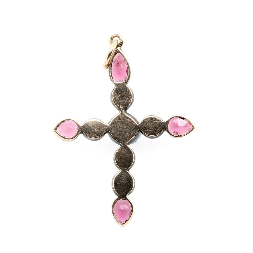 Georgian Diamond and Garnet Cross-Charlotte Sayers Antique Jewellery