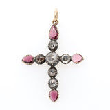 Georgian Diamond and Garnet Cross-Charlotte Sayers Antique Jewellery