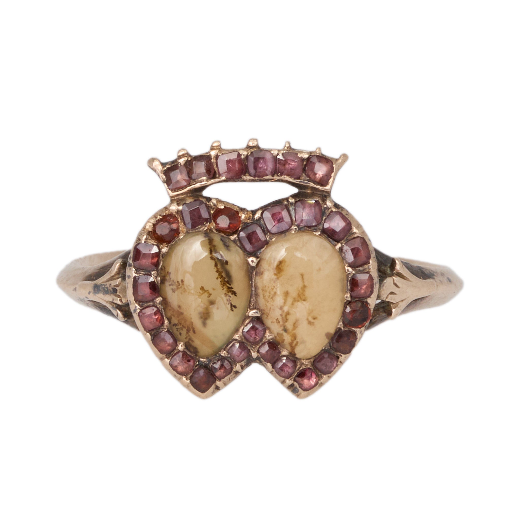 Georgian Double Heart Ring-Charlotte Sayers Antique Jewellery