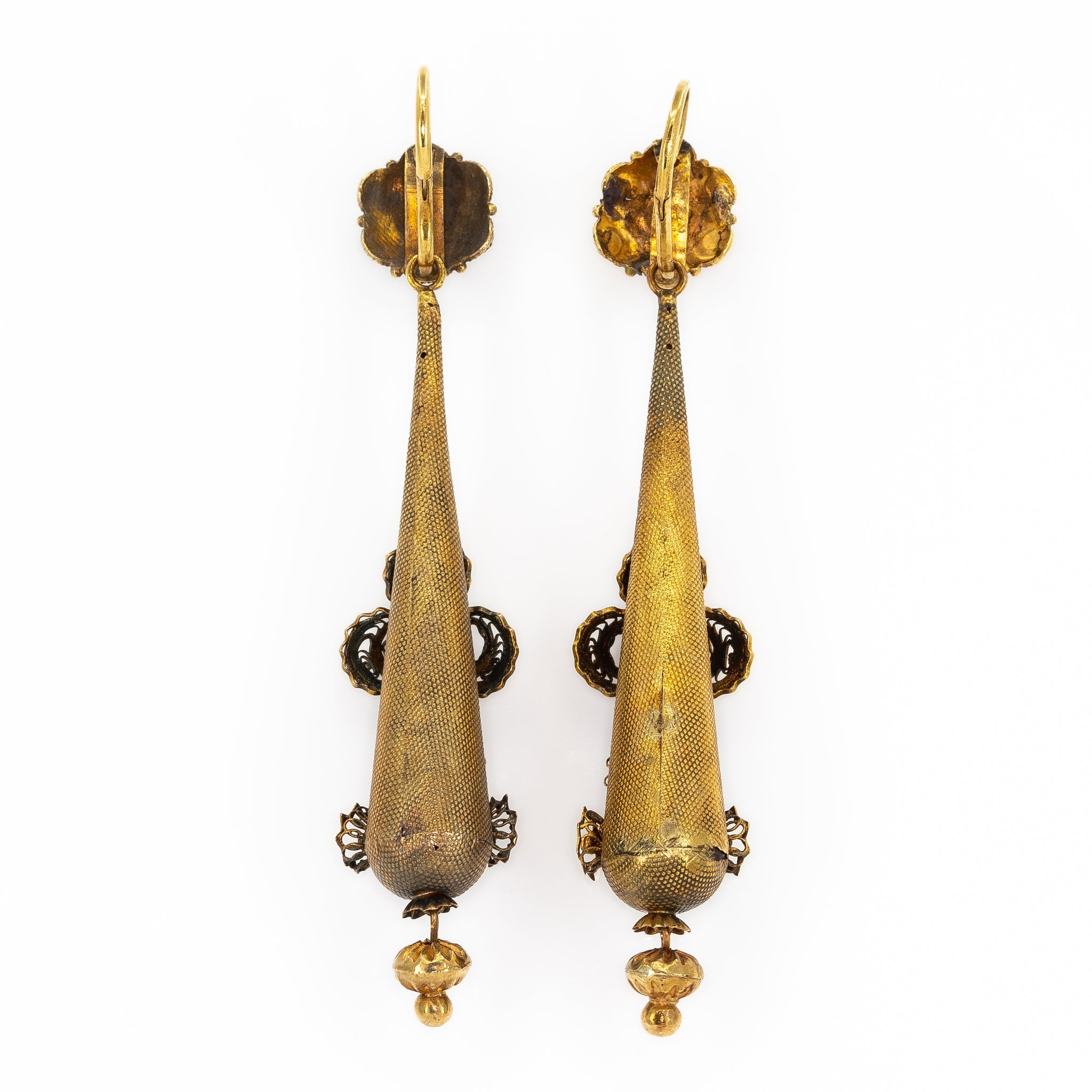 Georgian Drop Earrings-Charlotte Sayers Antique Jewellery