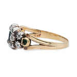 Georgian Emerald and Diamond Cluster Ring-Charlotte Sayers Antique Jewellery