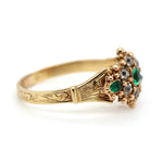 Georgian Emerald and Diamond Cluster Ring-Charlotte Sayers Antique Jewellery