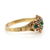 Georgian Emerald and Diamond Cluster Ring-Charlotte Sayers Antique Jewellery