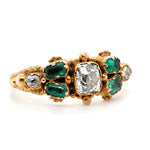 Georgian Emerald and Diamond Ring-Charlotte Sayers Antique Jewellery