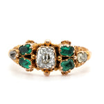 Georgian Emerald and Diamond Ring-Charlotte Sayers Antique Jewellery