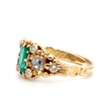 Georgian Emerald and Diamond Ring-Charlotte Sayers Antique Jewellery