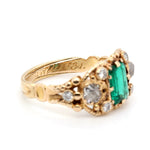 Georgian Emerald and Diamond Ring-Charlotte Sayers Antique Jewellery