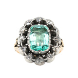 Georgian Emerald and Diamond Ring-Charlotte Sayers Antique Jewellery