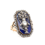 Georgian Enamel & Diamond Ring-Charlotte Sayers Antique Jewellery