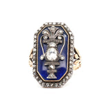 Georgian Enamel & Diamond Ring-Charlotte Sayers Antique Jewellery